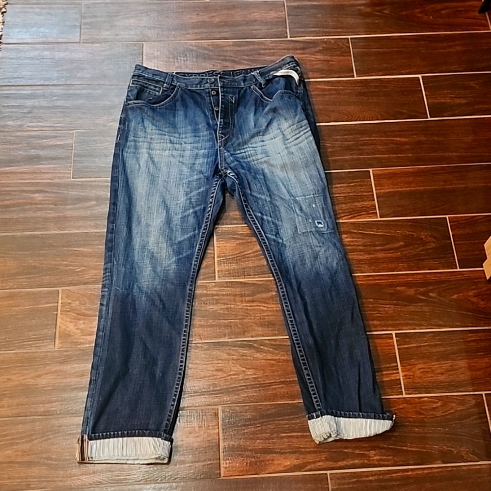 Trendy express men's jeans from early 2000s  slouchy slim fit 36×32